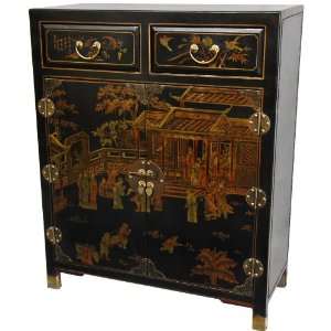  2 Drawer Chest in Black Lacquer