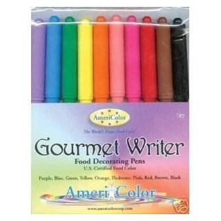 Gourmet Food Writer Edible Color Markers (10 color set) by AmeriColor 