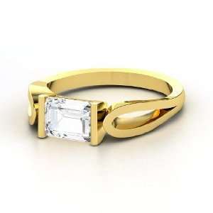   de Loop Ring, Emerald Cut White Sapphire 14K Yellow Gold Ring Jewelry