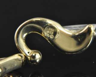 Vtg 14K Gold Sterling Silver Hook Eye Bangle Bracelet  