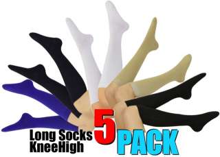   Long Socks Opaque Stocking Hosiery Solid Warm Unisex School NWT  