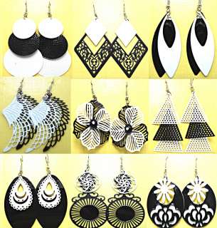  jewelry lots 24pairs Mix style Black & White Fashion earrings Hot sell