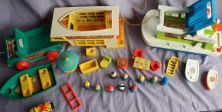   Vintage 72’ Fisher Price Play family Camper & Houseboat Play Sets