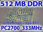 512 MB DDR PC2700 PC 2700 333MHz Desktop RAM Memory Del