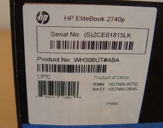 Unused HP ELITEBOOK 2740p TABLET COMPUTER Hewlett Packard  