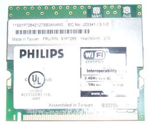 IBM Thinkpad Phillips WiFi Card 802.11 a/b 91p7265  