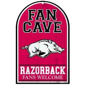   Arkansas Razorbacks 11 by 17 Wood Sign Fan Cave