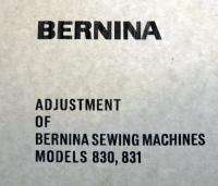 830 MY BERNINA GUIDE + ADJUSTMENTS & SPARE PARTS CD  