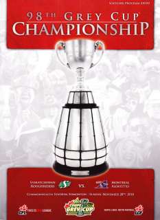 2010 CFL Grey Cup Program Montreal vs Saskatchewan  
