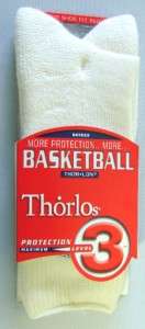Thorlos Unisex Basketball Socks White Large NEW  