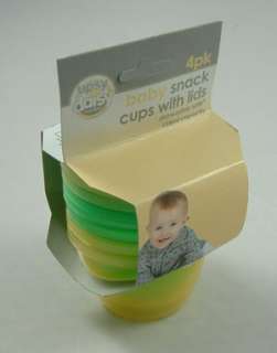 These 4 brand new Baby Snack cups come in bright and fun colours 