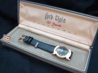 Mens STUNNING Old Antique Elgin Black Knight Wrist Watch w/Orig. Box 