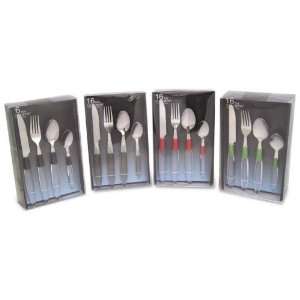  16 Piece Flatware Set Stainless Steel Clear Case Pack 12 