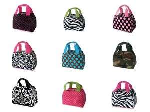 Polka Dots Zebra Floral Insulated School Lunch Bag Tote  