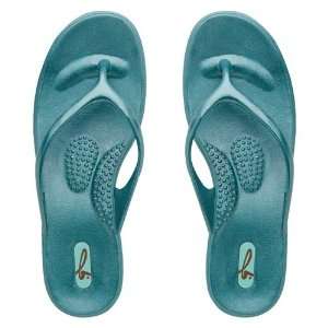  Chloe Caribbean Blue Flip Flop Sandals Womens Large 10 11 