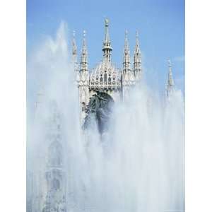  Milan Cathedral Seen Through Fountains, Milan, Lombardia 