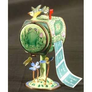  Frog Froggy Lily Pad Mailbox Stamp Holder Enameled