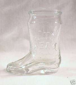 Promotional JIM BEAM Clear Glass Boot 2 3/4 x 2 1/2  