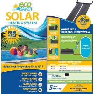    Eco Saver 20 Foot Solar Heating Panel System Patio, Lawn & Garden