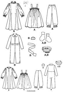 Raggedy Ann & Andy Costume Sewing Pattern   Adult XS XL  