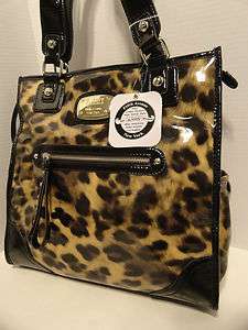 NWT $98 Kathy Van Zeeland Leopard Spot Check Shopper Tote Bag Purse 
