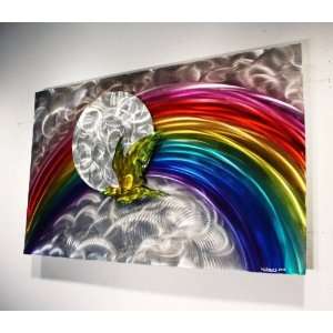  Rainbow Painting on Metal, Bird Sculpture, Art Designed by 