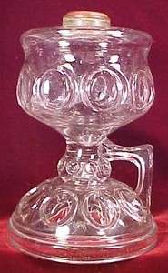 EAPG Antique BULLSEYE PRESSED GLASS KEROSENE OIL LAMP  