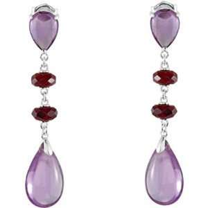   Garnet Pear Shape Drop Earrings 6 Carats GEMaffair Jewelry