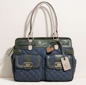   HANDBAG GROOVY EAST/WEST SATCHEL PG304106 BLUE MULTI NAVY PURSE KEY