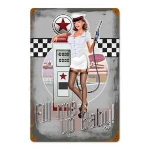    Pump Girl Vintage Metal Sign Pin Up Gas Station