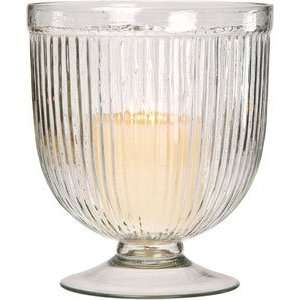  Medium Clear Glass Fluted Hurricane Candle Holder and Vase 
