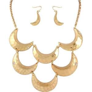   Jill Abbott ~ Goldtone Crescent Moon Fashion Necklace and Earrings Set