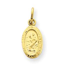 14k solid gold MINI MINI St. Christopher medal  perfect for a baby