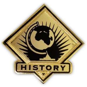 Lapel Recognition Pin   Subject History   Solid Brass and Gold Plated 