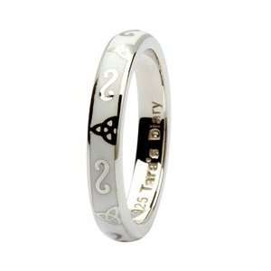   Diary Stack Ring White Enamel with Trinity Scroll   TD514WH Jewelry