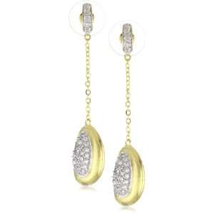  CZ by Kenneth Jay Lane Trend CZ Two Tone Dangling 