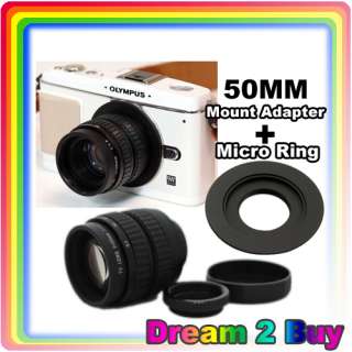 Fujian 50mm F1.4 CCTV TV lens + Mount Adapter + Micro Ring to EP1 EP2 