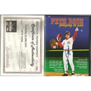  Pete Rose Signed DVD Playing To Win with Certificate of 