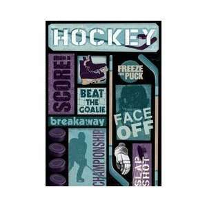  Hockey Cardstock Stickers 5.5X9 Hockey Goal Arts 