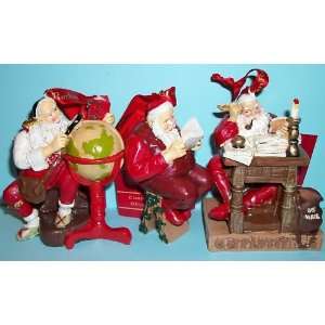 Kurt Adler 3 Ornaments   Norman Rockwell Santa Claus