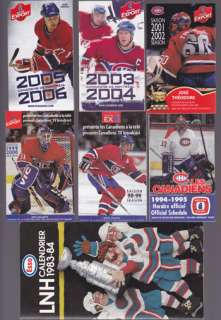 Hockey Montreal Canadians schedules 18 different 1983 to 2012 mint 