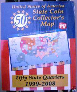 USA STATE QUARTER 1999 2008 COLLECTORS MAP 30X18  