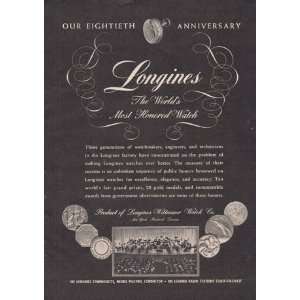   Longines Wittnauer Watch Eightieth Anniversary Longines Wittnauer
