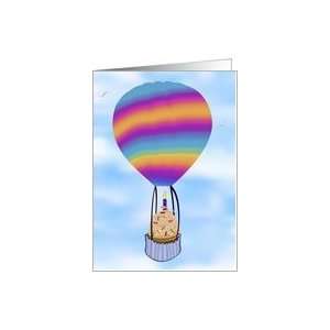  Hot Air Balloon Birthday Cupcake Card Health & Personal 