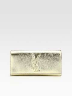 Yves Saint Laurent   YSL Large Metallic Clutch    