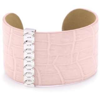 ELLE Charms Pink Croc Leather Amulet Charm Loop Cuff   designer 