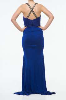 New $4915 Roberto Cavalli Dress Blue Crystal Straps S40  