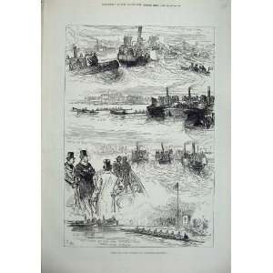   1878 Oxford Cambridge Boat Race Sport River Old Print