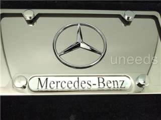   Benz Metal Chrome Polished steel License Plate + License Frame Holder