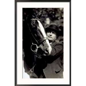  Benito Mussolini Shown Half Length Holding a Horse by the 